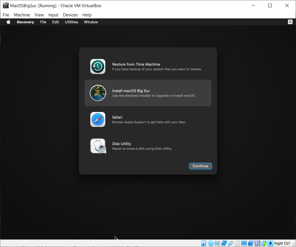 Install macOS Big Sur screenshot